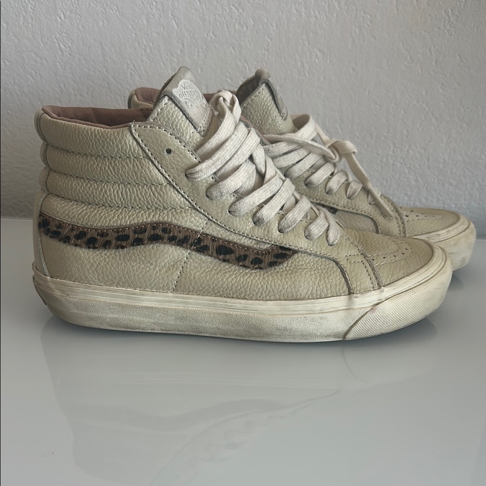 Vans Vault Limited High-Top Sneakers - Cream and Brown